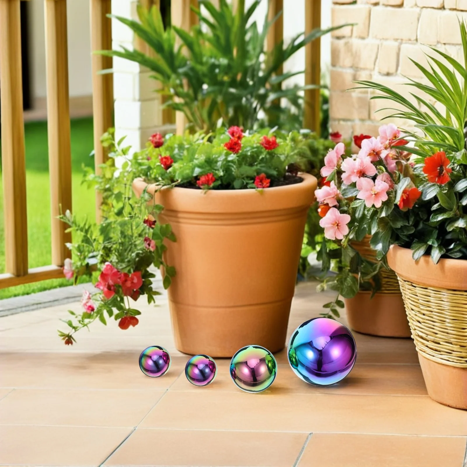 

6Pcs Stainless Steel Gazing Globes Mirror Polished Garden Balls Durable Reflective Spheres for Outdoor Decor Mirror Balls Garden