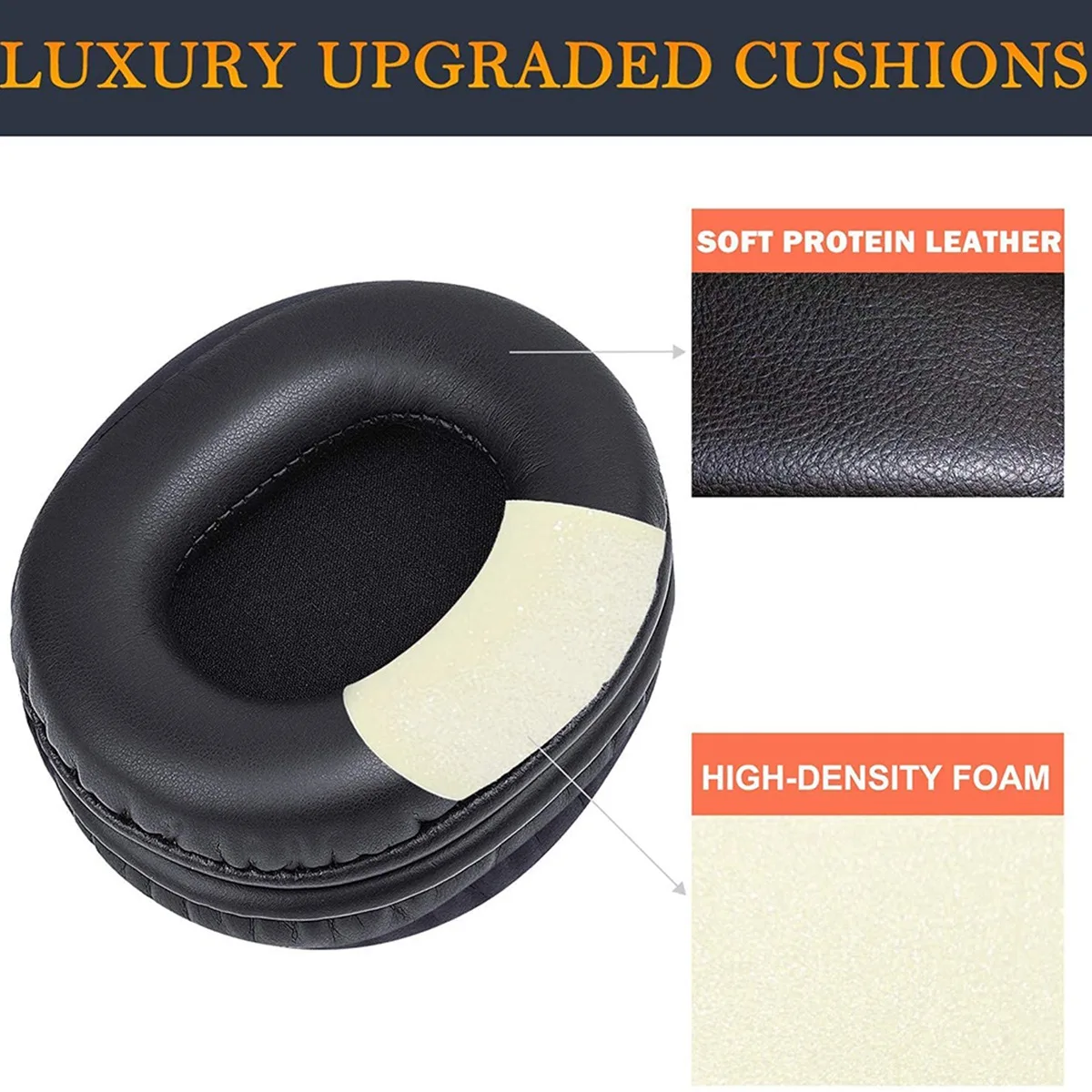 B64CM50X Replacement Earpads Compatible with Audio Technica ATH M50 M50X M50XBT M50RD M40X M30X M20X MSR7 SX1 Headphones