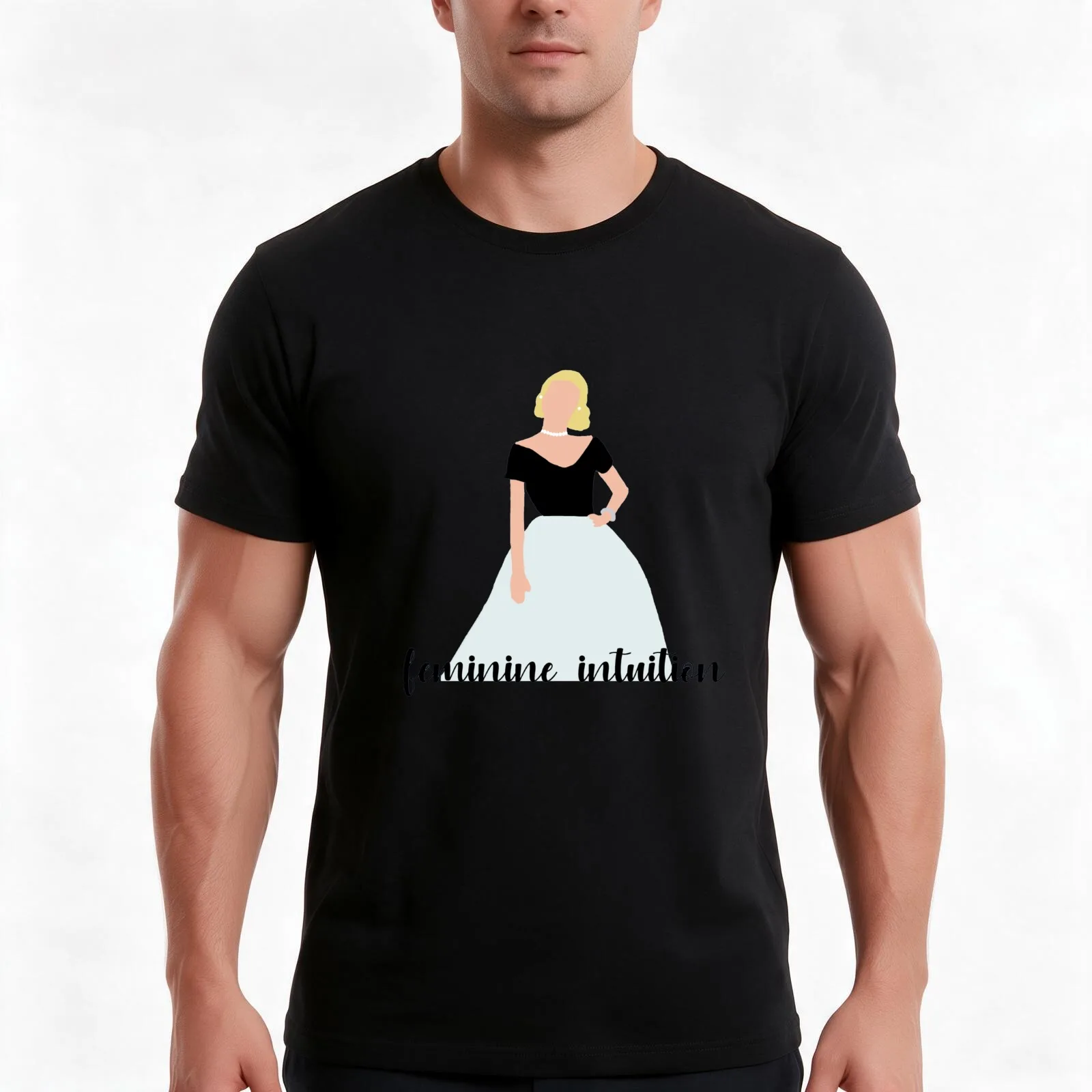 Feminine Intuition T-Shirt, Summer Casual Cotton Tee, Oversized Streetwear Tops, Vintage Graphic Print, Loose Fit Short Sleeve