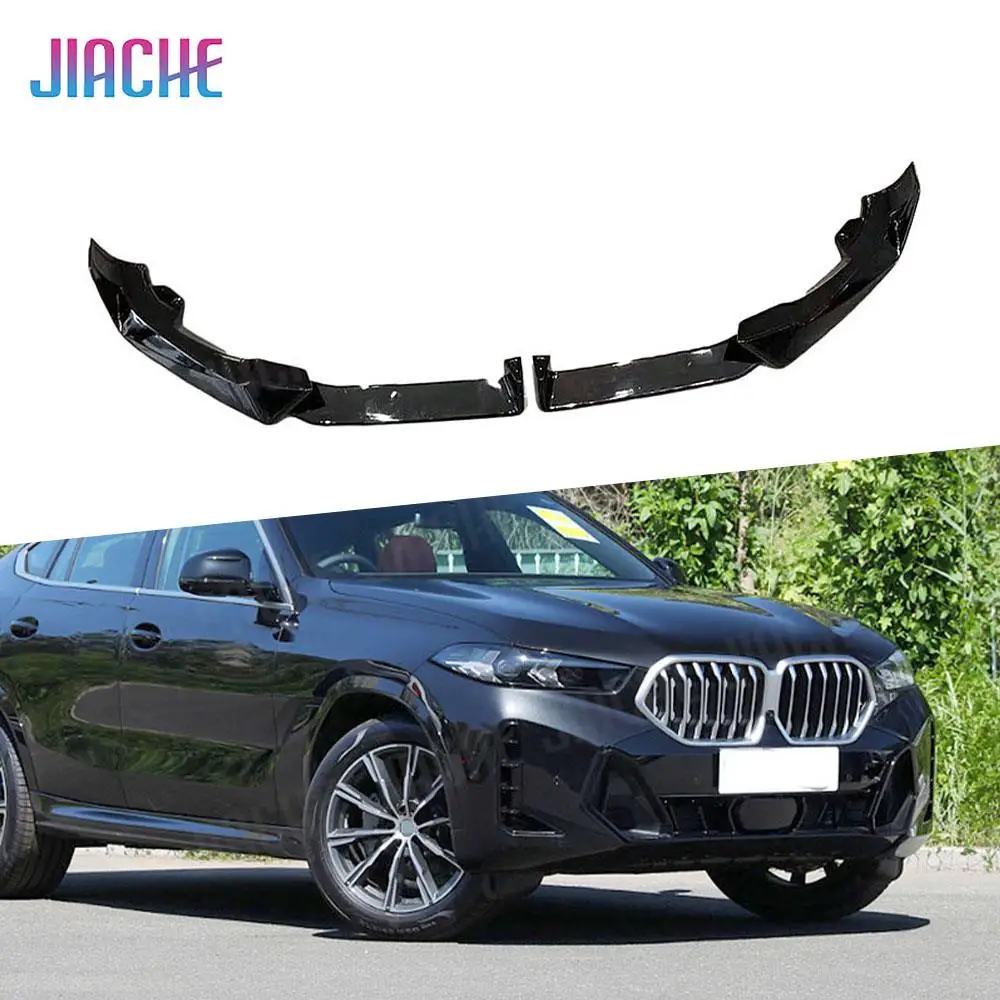 

For BMW X6 G06 LCI Sport 2023+ ABS Front Lip Front Bumper Spoiler Lip Car Lower Guard Splitter Chin Cover Bumper Extension