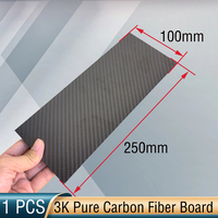 1pcs  100X250mm 100% pure carbon fiber Sheets 0.5mm-5mm thickness 3K Carbon Fiber Plate Carbon board for DIY making