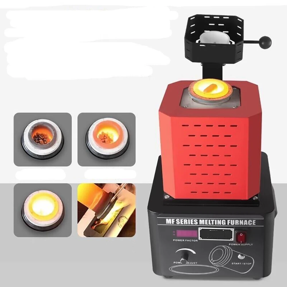 5KW 1600 Degree Jewelry Machine Silver Melting Machine Electrical Melting Furnace Mini Induction Melting Furnace Gold Smelting