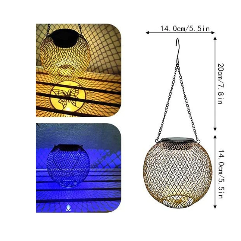 LICE-полый простой солнечный садовый светильник, проекционный фонарь, газон, наружное украшение, водонепроницаемый подвесной светильник