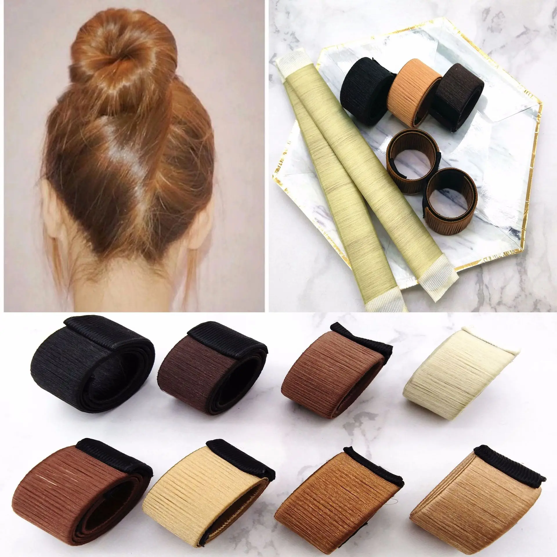 Hair Band Ball Twist Bun Maker Synthetic Donuts Bud Head Bands Sweet French Dish Made Hair Accessories Lady Girls Magic DIY Tool