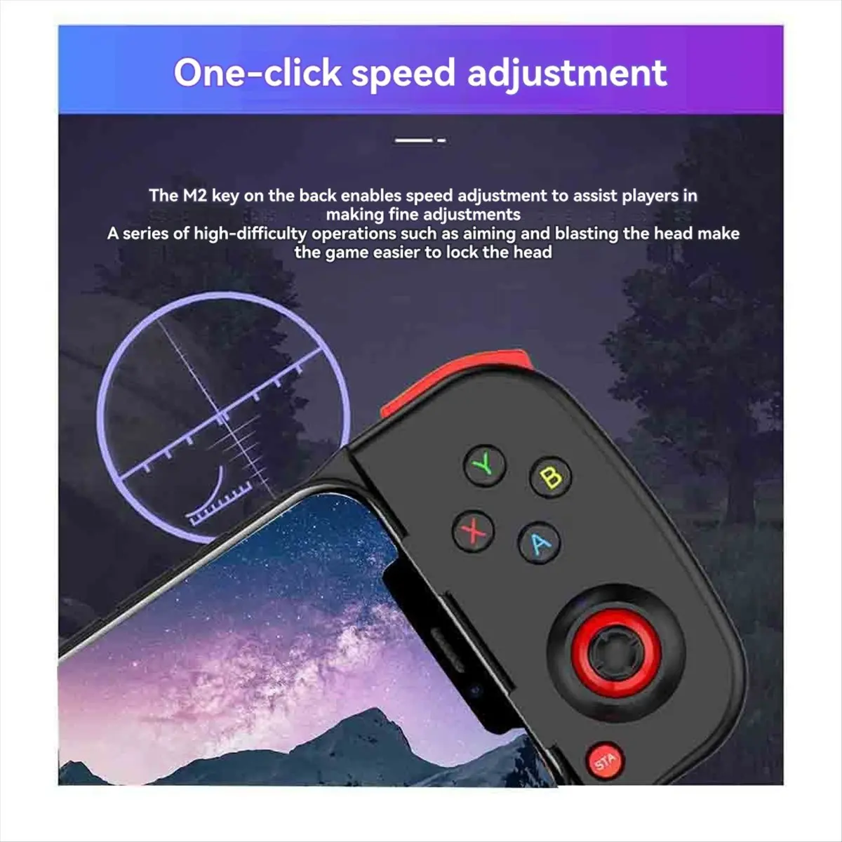 Punctual- D3 Stretchable Mobile Game Controller 3D Joystick Bluetooth 5.0 Wireless Gamepad for PUBG for IPhone IOS Android E