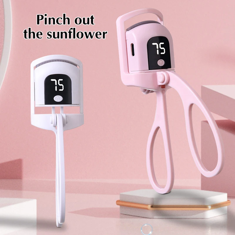 New 65-85℃ Electric Heated Eyelash Curler Portable Electric Comb Eye Lash Perm Long Lasting Shaping Thermal Curler Makeup Tools