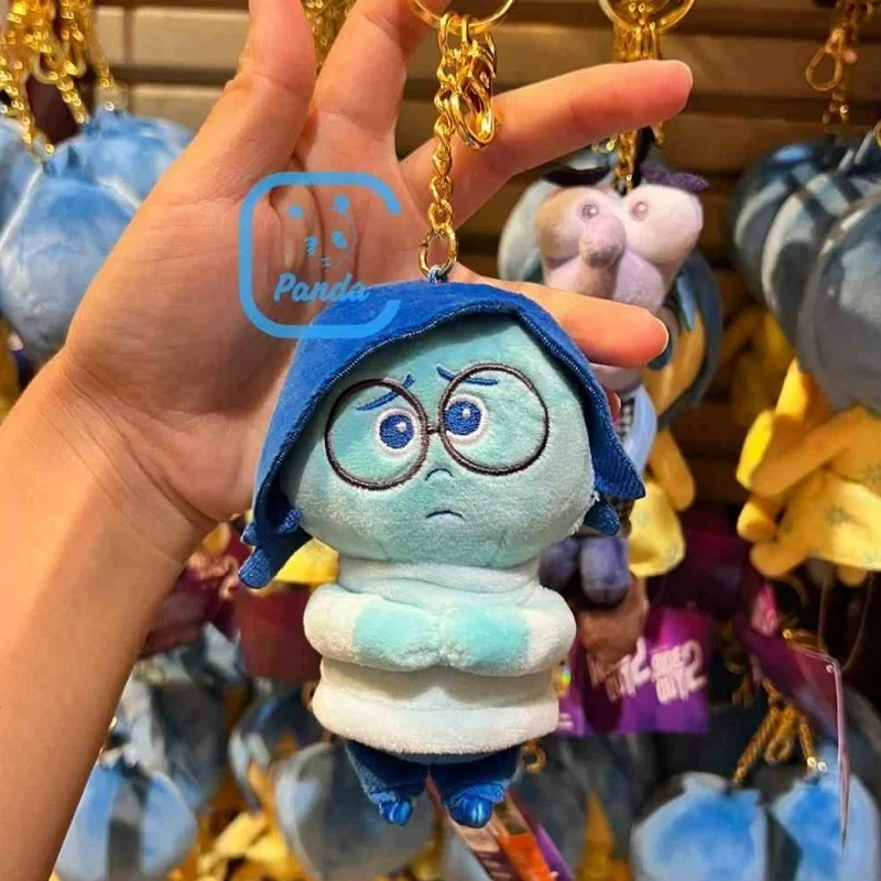 Original Disney Pixar Inside Out 2 Pendant Keychain Anxiety Embarrassment Envy Diy Cartoon Plush Pendant Headwear Christmas Gift