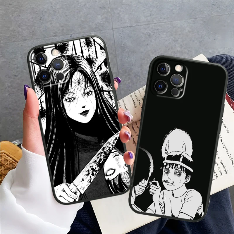 Junji Ito Horror Comics Silicone Black Soft Phone Case For Apple iPhone 15 14 13 12 11 X XS XR 8 7 6 6S Pro Plus Max Mini