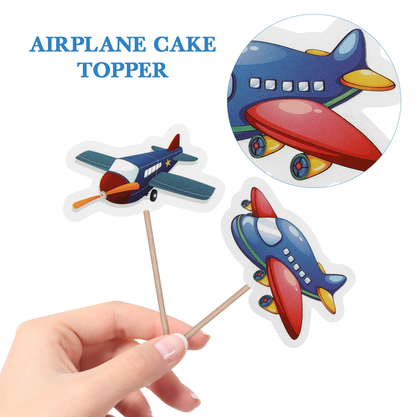 10 Pcs Toy Set Child Cakes Airplane Decorations for Party Bamboo Dessert Decors