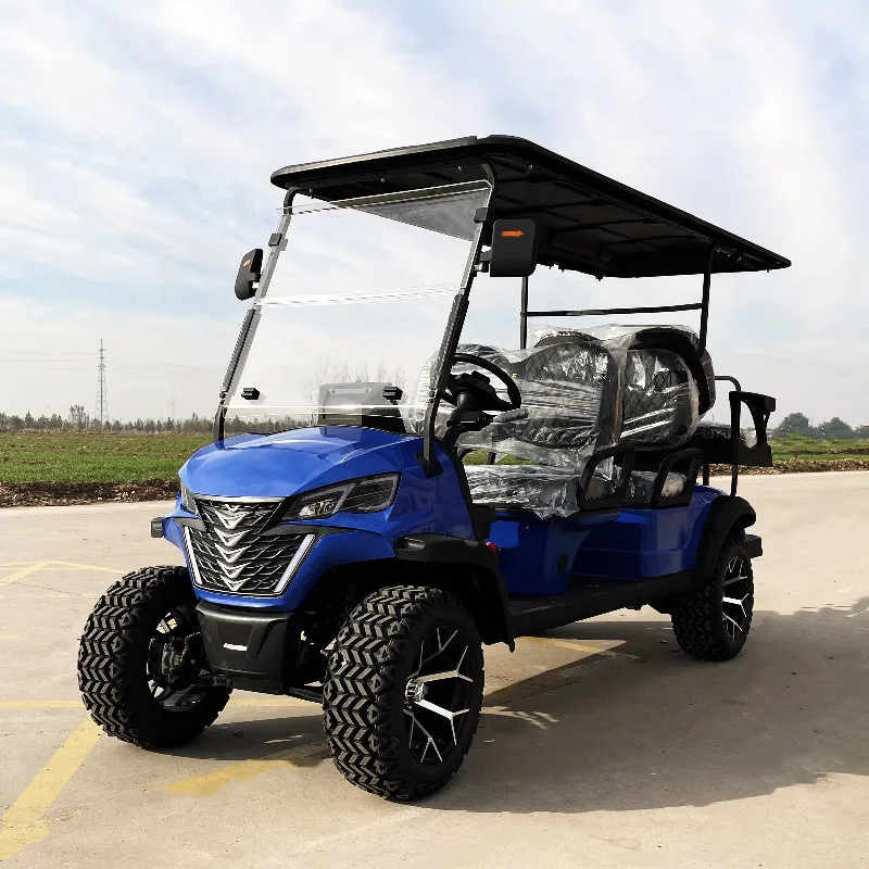 China All Terrain Customized Recreational Vehicle 60V Solar Powered 2/4/6 Seat Electric Golf Cart for Golf and Hunting