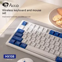 Akko  MX108 Two Mode 2.4G Bluetooth Wireless Ergonomic Gaming Keyboard Office Portable Computer Game Slim Mechanical Keyboard