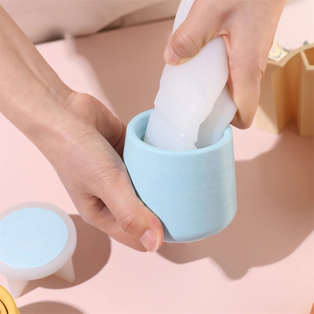 Nicole Minimalist Trapezoid Candle Jar with Lid Silicone Mold for Gypsum Decor Handmade Jesmonite Candle Vessel Artworks Making