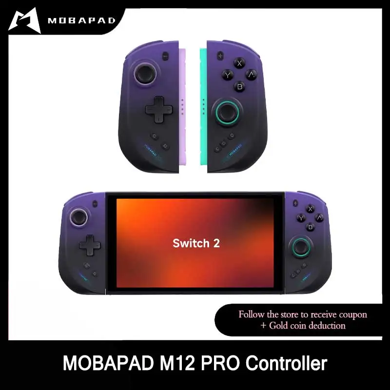 MOBAPAD M12 Pro Split 9-Axis Motion Controller for Nintendo Switch 2，Bluetooth/Wired Gamepad with TMR Glide Joysticks for NS 2