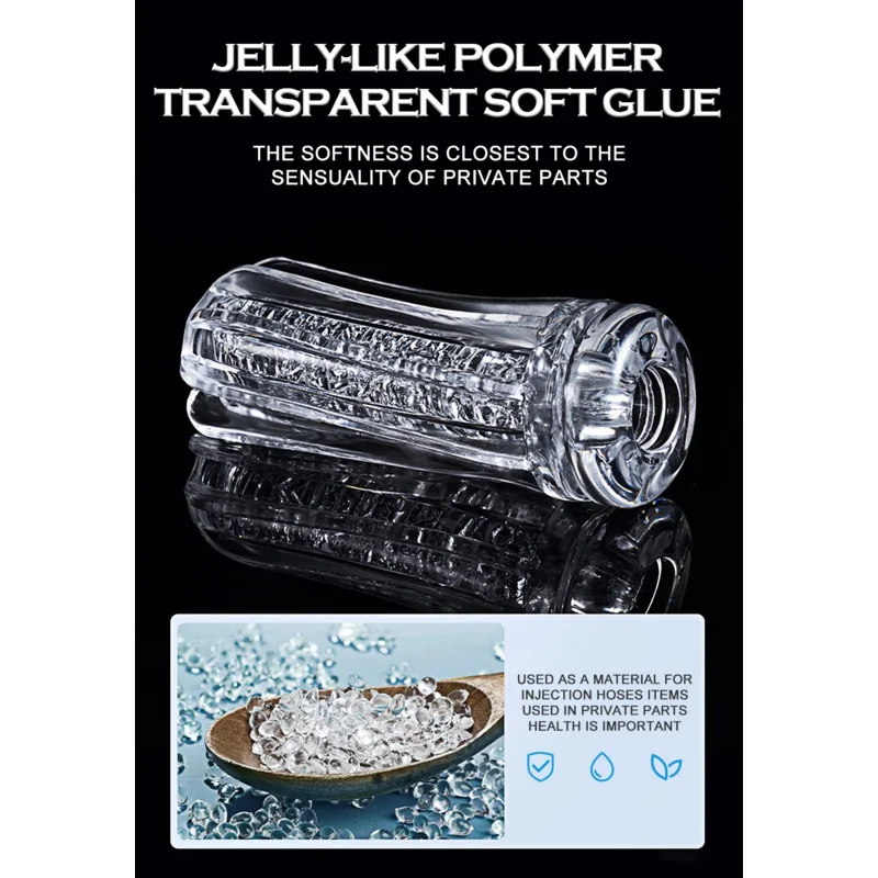 Toy for Men Male Masturbator Cup Soft Silicone  Transparent Vagina Adult Goods Endurance Exercise Vacuum Pocket Sex