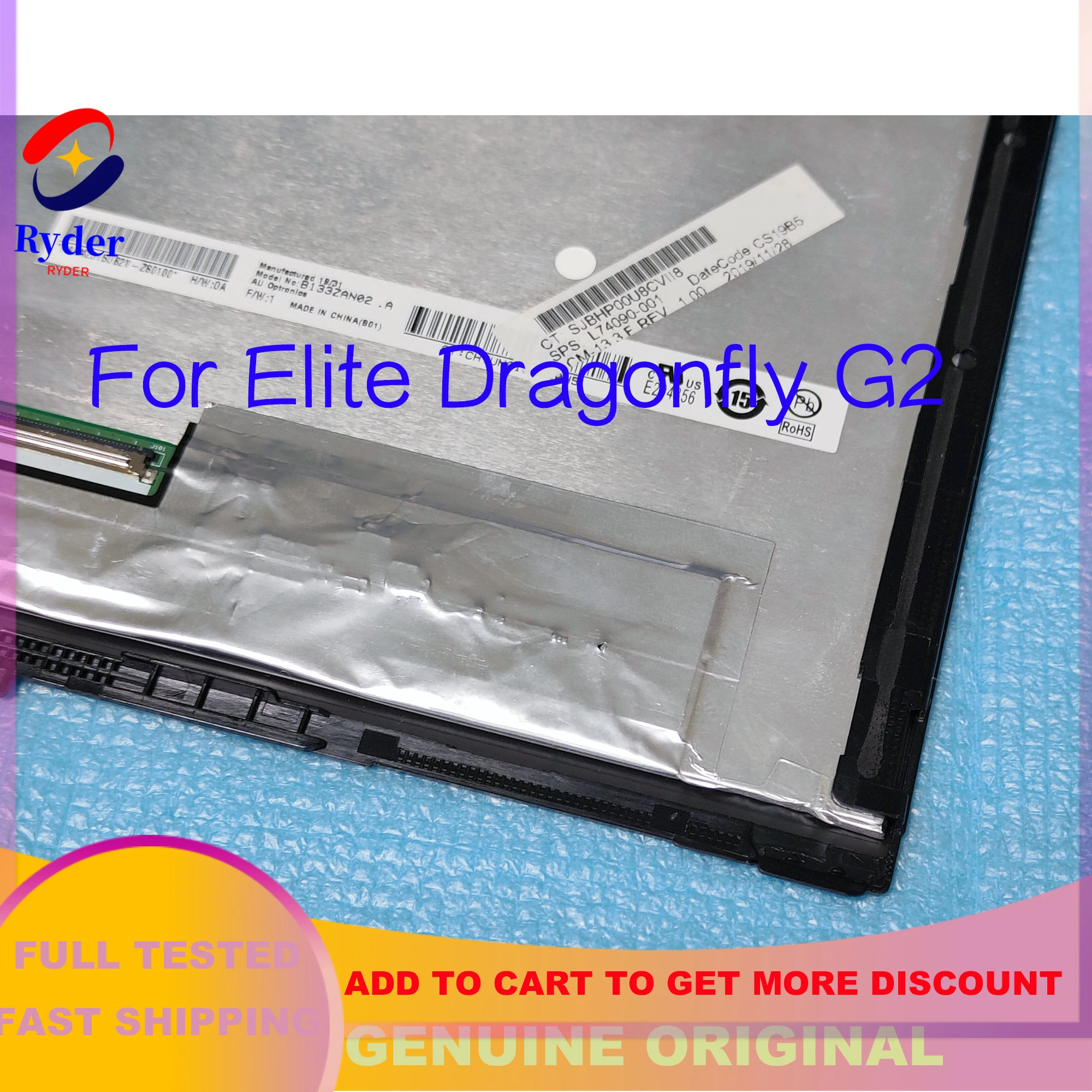 Imagem -04 - para hp Elite Dragonfly g2 Lcd Tela de Toque Substituição Assembléia Fhd Uhd 4k L74089-001 M44361001 M42271-001 13.3-polegadas