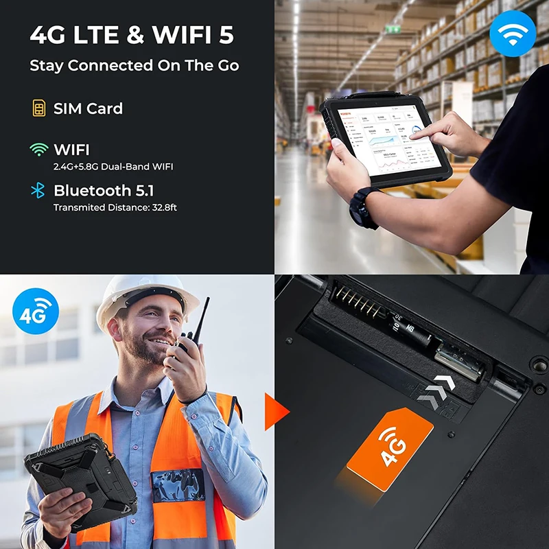 頑丈なWindows 11 Proタブレット,頑丈な産業用タブレット,屋外,仕事,PC,日光,読み取り可能,4G,LTE, GPS, 10.1インチ,8GB 128GB