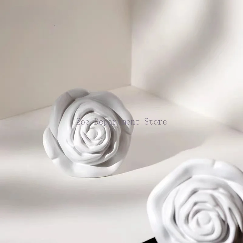 French rose room door lock brass creative double door European light luxury white magnetic wood door lock