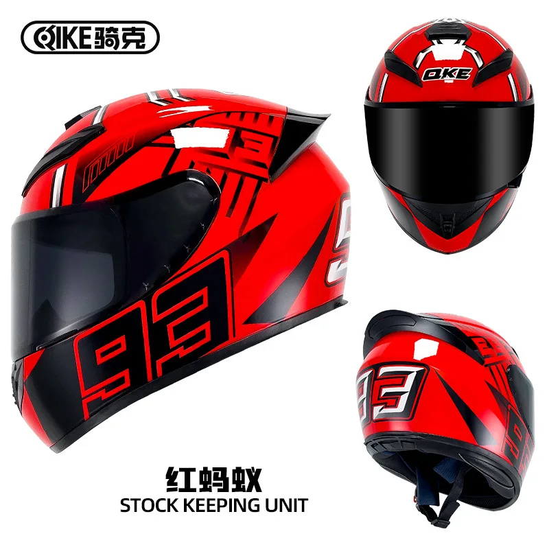 

Qike Motorcycle Helmet, Universal for Men & Women All Seasons, Stylish Bluetooth Full-Face Motorbike Helmet for Riders