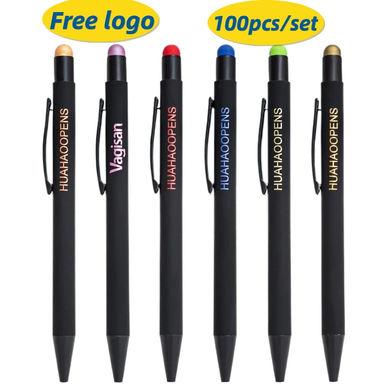 100pcs Touch Screen Ballpoint Pen Business Exhibition QR Code Pen Customized Logo Metal Ballpoint Pens for Writing Wholesale