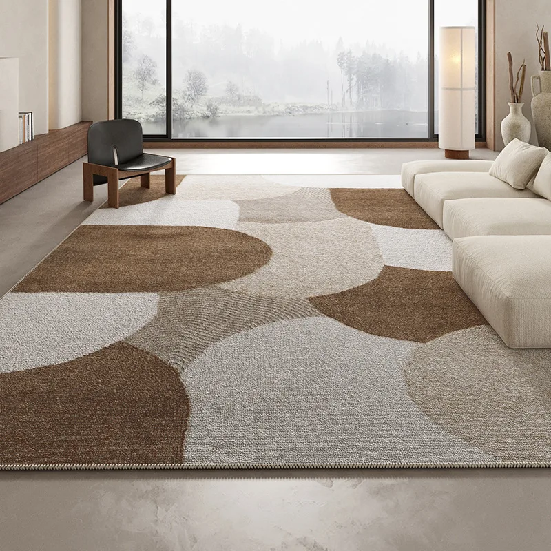 VIKAMA Luxury Simple Geometric Loop-pile Carpet Living Room Bedroom Sofa Coffee Table Non-Slip Large Floor Mat Home Decoration