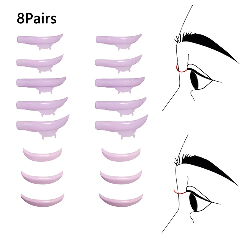 8 paar Horn Form Wimpern Dauerwelle Curler Lift Pads Wimpern Dauerwelle Pads Stangen Für Lash Lift Silikon Für Wimpern Make-Up schönheit Werkzeug