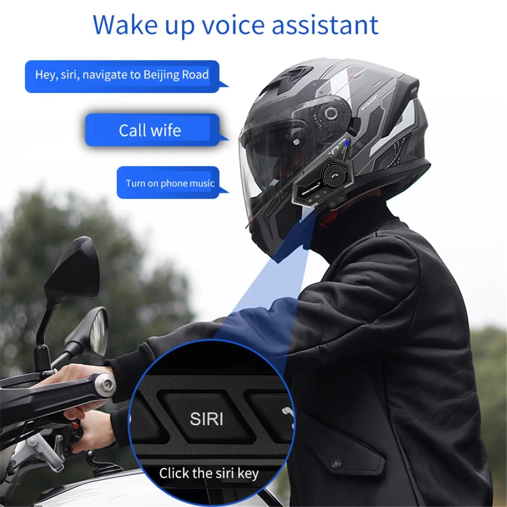 BT18 Roulette Wheel Rotation ControlMotorcycle Helmet Headset Bluetooth-compatible 5.3 Wireless Headphones Earphones IP67