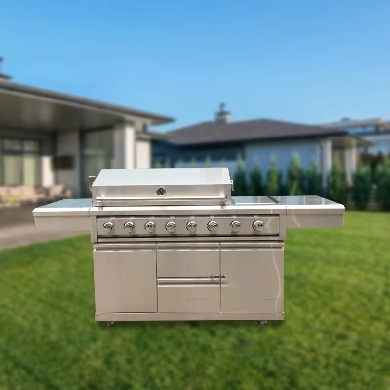 Stainless Steel Body Outdoor Use BBQ Barbecue Cooker Gas Outdoor Grill