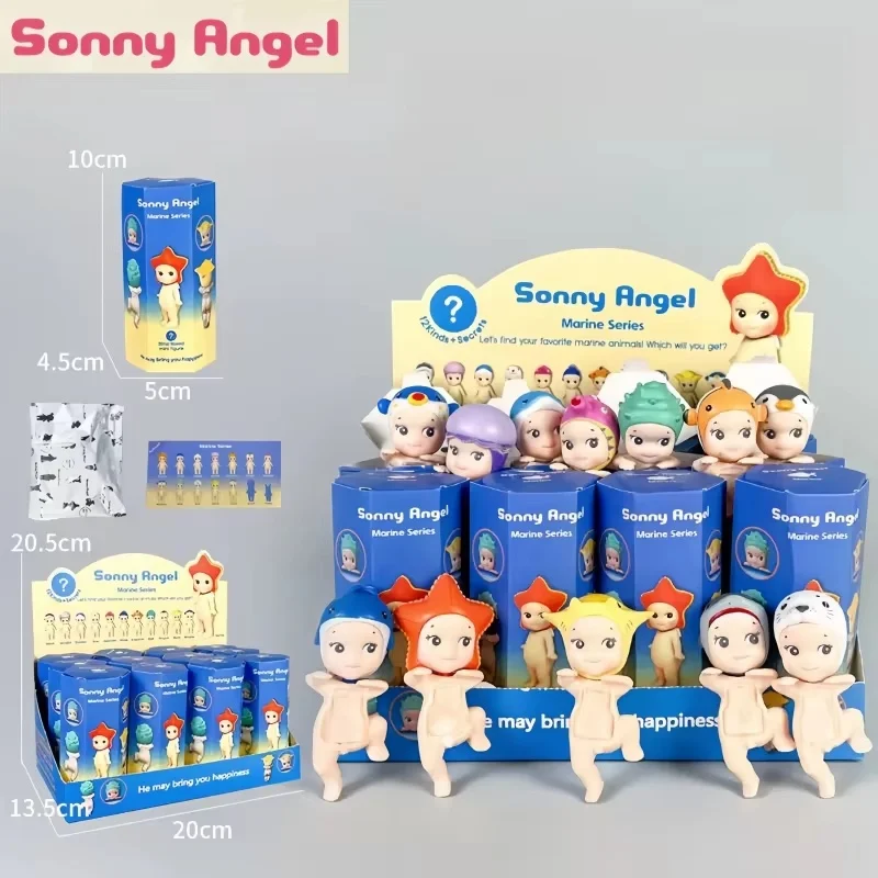 Hot Sale 12pcs Sonny Angel Blind Box Marine Series  Anime Figure Ornament Dolls Fans Kid Christmas Gifts Motherland Edition Toys