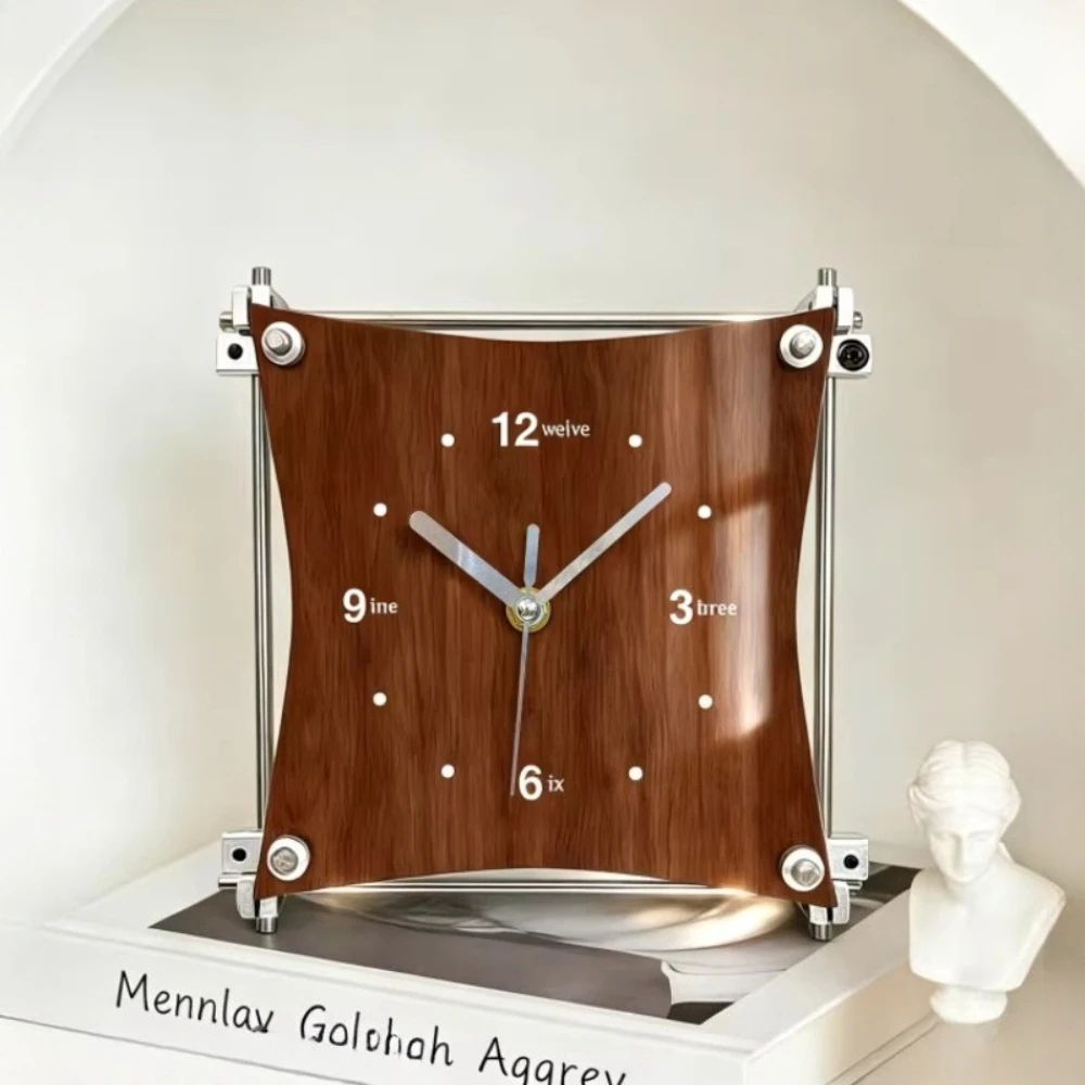 

Vintage Optical Axis Clock Mid-Century Modern Desktop Ornament Viral Creative Gift Luxury Living Room Table Clock