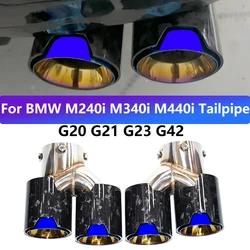 For 2019+ BMW G20 G21 M340i G42 M240i G23 M440i Exhaust Pipe Upgrade Carbon Fiber Black Muffler Nozzle Tip Tailpipe