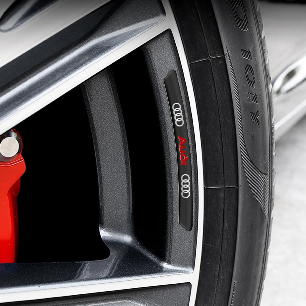 4 Stück Aluminium-Autofelgen-Aufkleber Auto-Umbau-Zubehör für Audi Sline quattro A3 A4 B8 8P 8V A6 C7 A5 Q5 B7 8P 8L 8V B6 – Detail 5