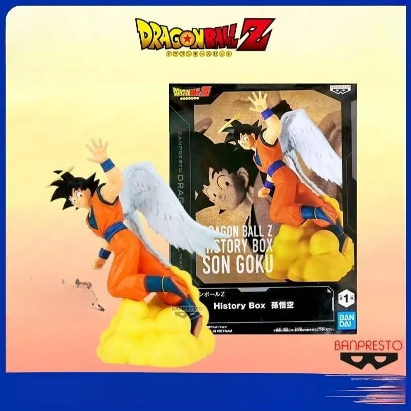 En stock Bandai Banpresto Dragon Ball Z History Box Farewell Goku Angel Wings Ver. Figurines d'anime en PVC, modèles de jouets, cadeaux