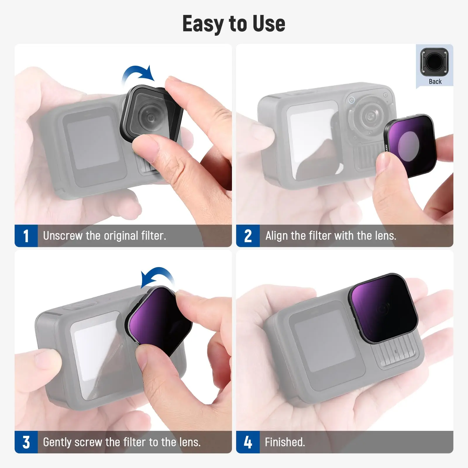 NEEWER CPL ND Filter for GoPro Hero 13 12 11 10 9 HD Multicoated Slim Neutral Density Circular Polarizer Action Camera Filters