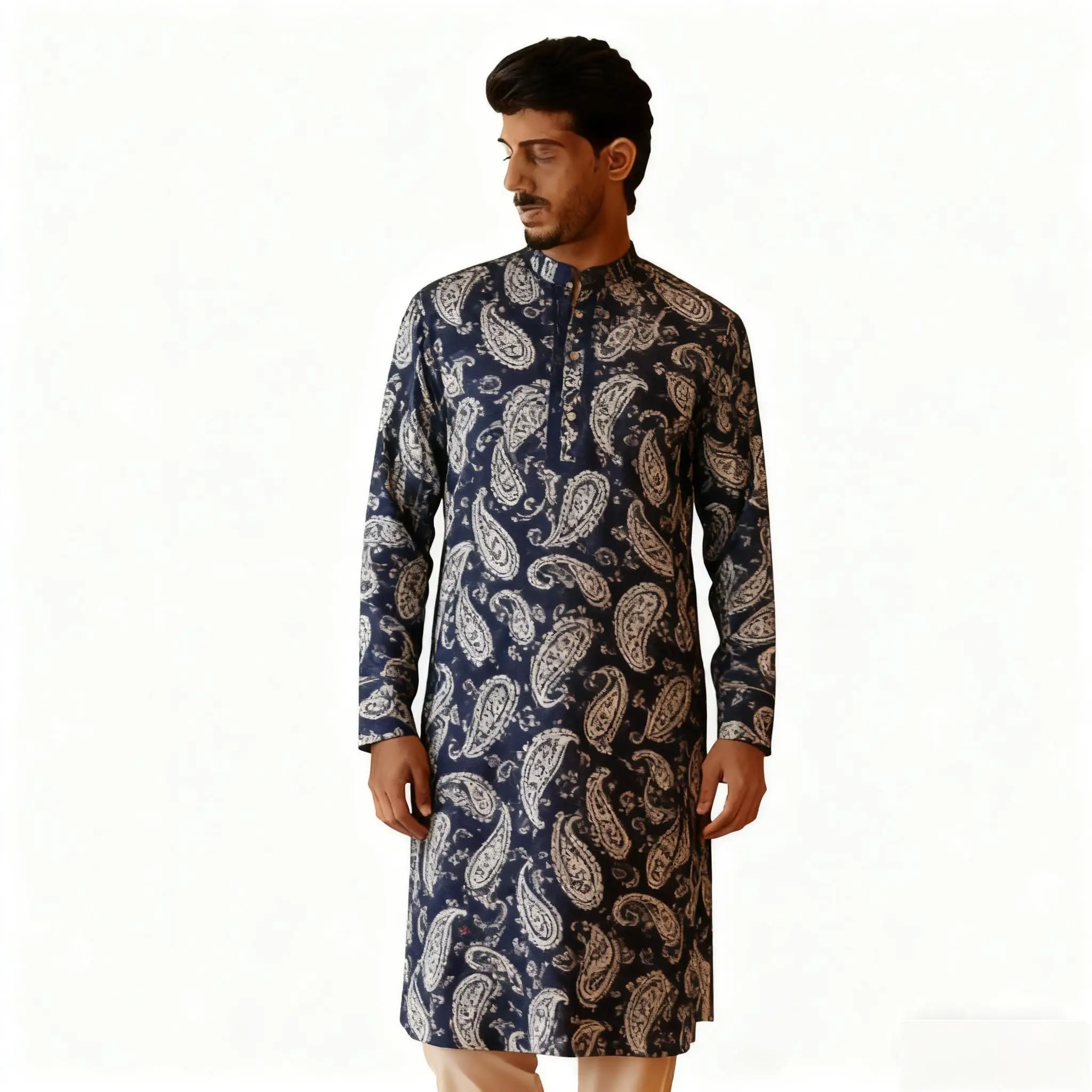 ملابس تقليدية جديدة لعام 2026 للرجال أنماط الآسيوية والجنوبية أطواق الماندرين ماروكين Gebetskleidung Mann #5