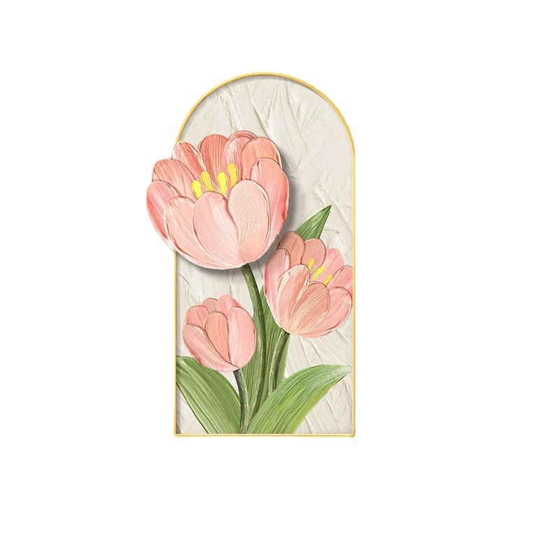 Cream style lighting painting, tulip entrance decoration painting, corridor aisle living room sofa background wall hanging paint