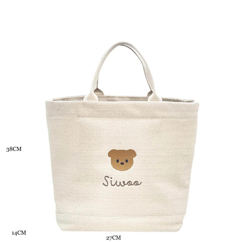 Benutzer definierte Name Stil Mama Tasche, tragen Mutter Lunchbox Tasche, Leinwand Bento Tasche, Bär Mutter und Baby Tasche