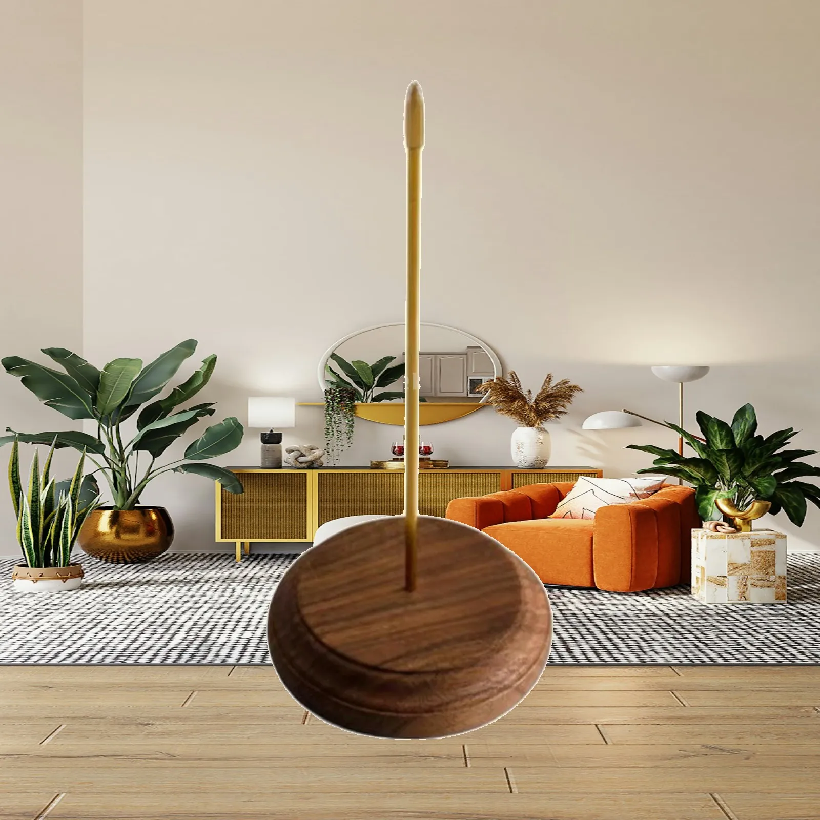 Receipt Spike Upright Ticket Spike Menu Holder with Wood Base Compact Receipt Holder Stable for Restaurant Counters