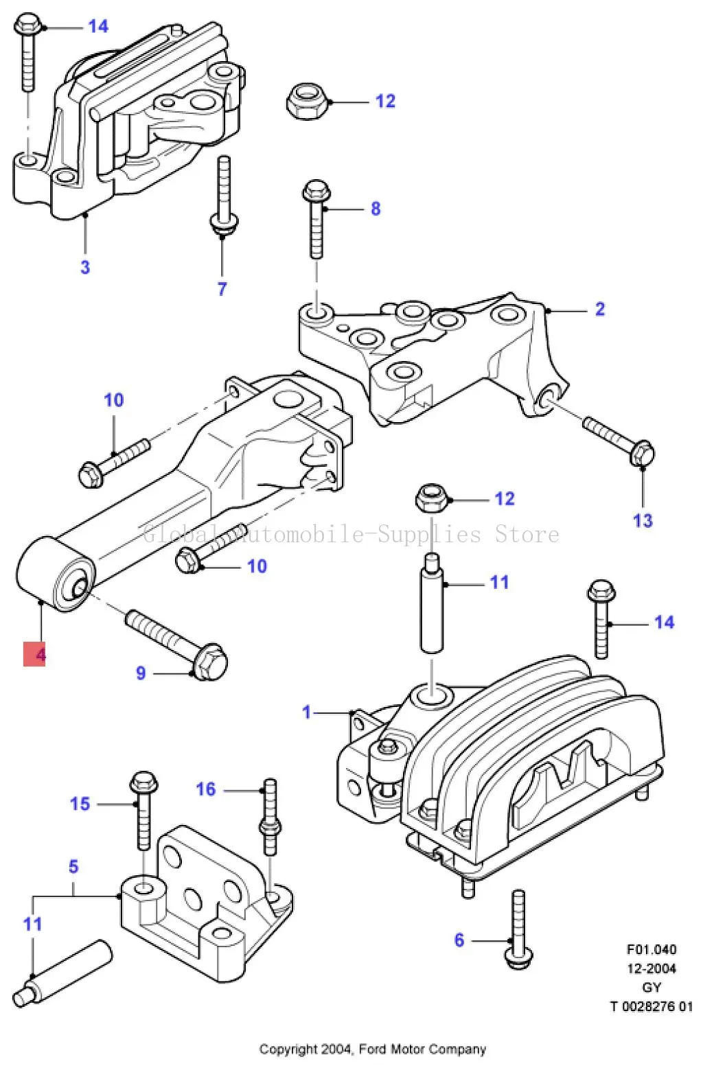 Engine Motor Mount 4519492 3C116P082AC for FORD TRANSIT TOURNEO for FORD Tourneo Custom V362