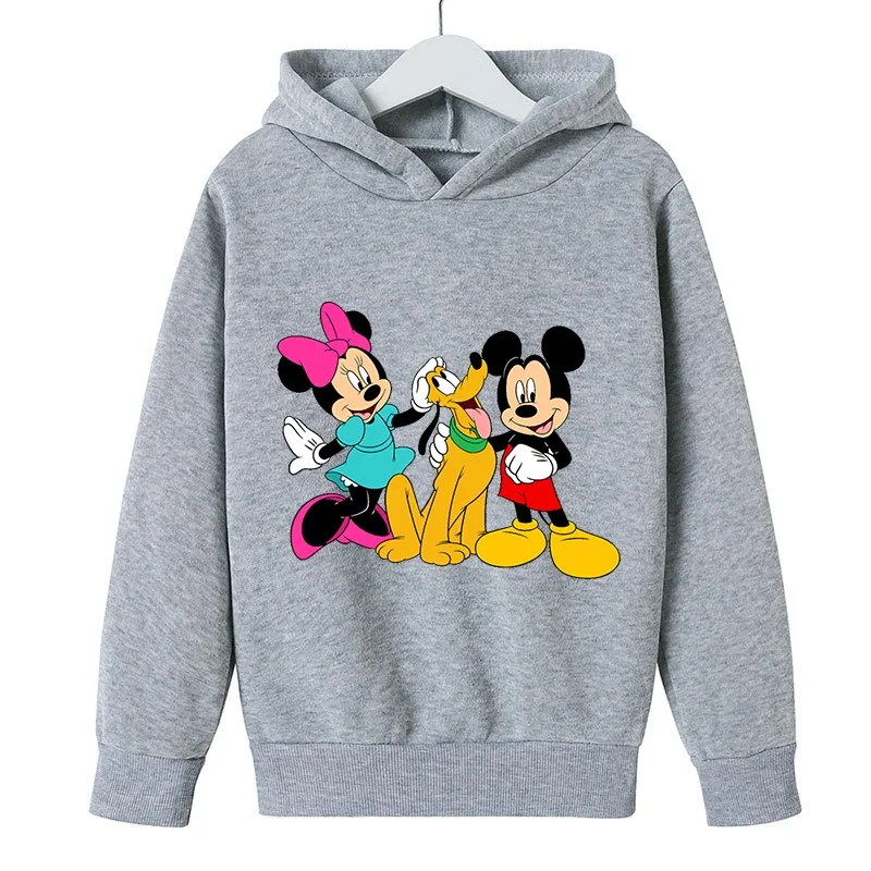 Disney Street Fashion Hoodie Boys Girls Sweatshirt Children's Sports Pullover Outdoor Kids Hooded Spring Autumn New Kawaii Tops