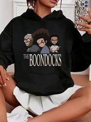 Women's Boondocks Cartoon Character Print Hoodie Casual Long Sleeve Pullover with Kangaroo Pocket