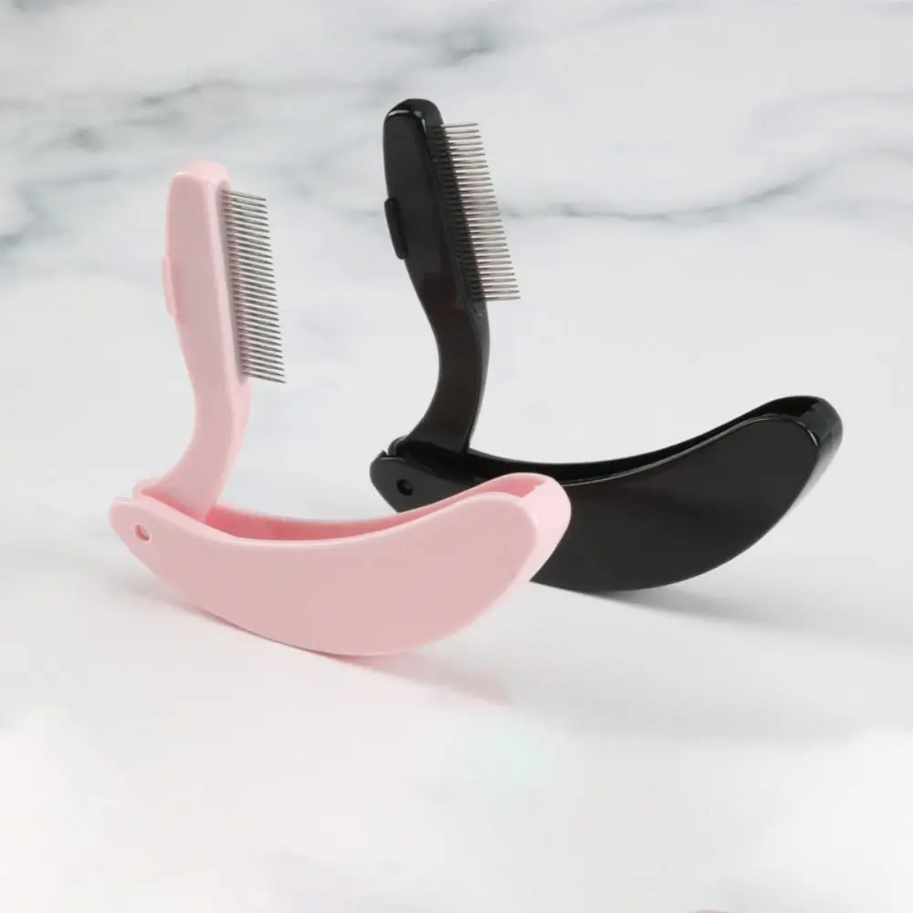 Multi Function Teeth Eyelash Brush Ultra-fine Foldable Metal Eyebrow Brush Professional Stainless Steel Steel Eyebrow Comb