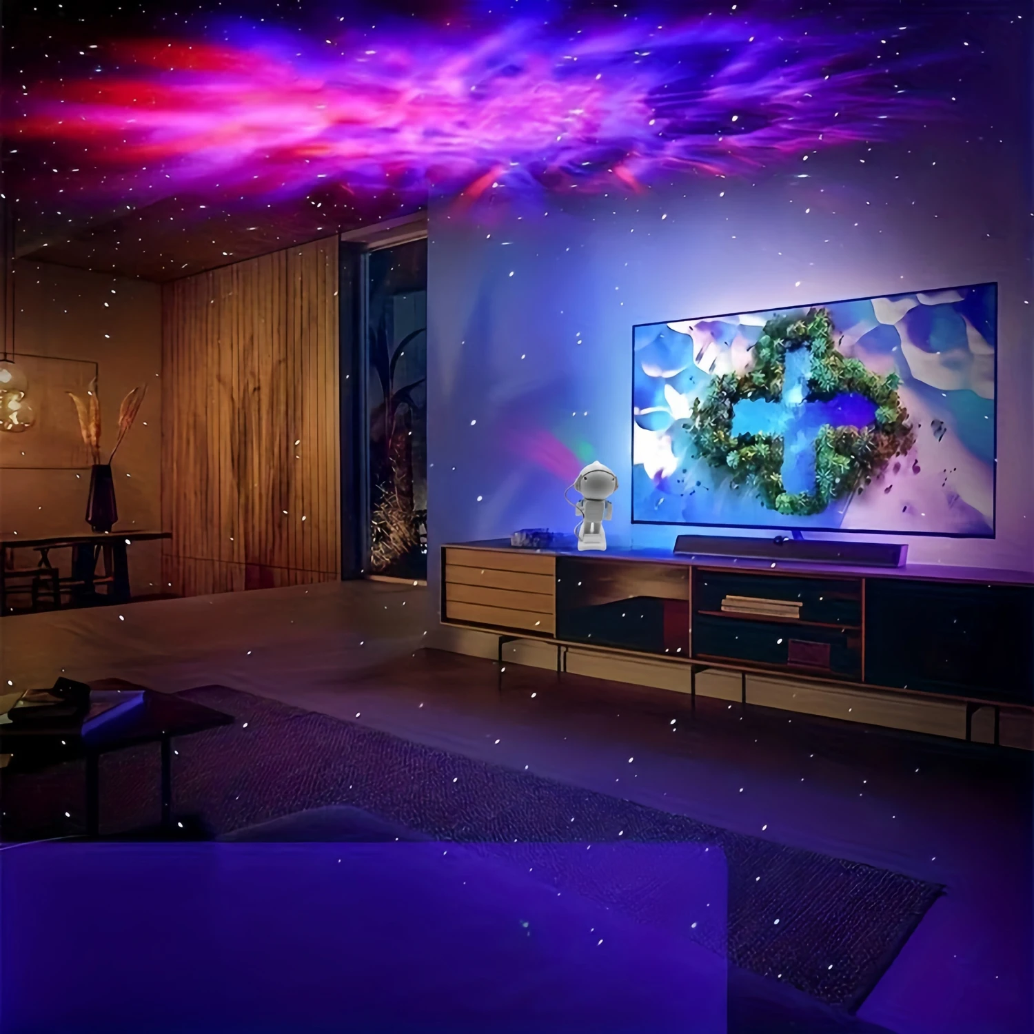 skateboard Galaxy Star Astronaut Projector Light Starry Sky Porjectors Lamp Decoration Bedroom Nebula LED Night Light Gifts For