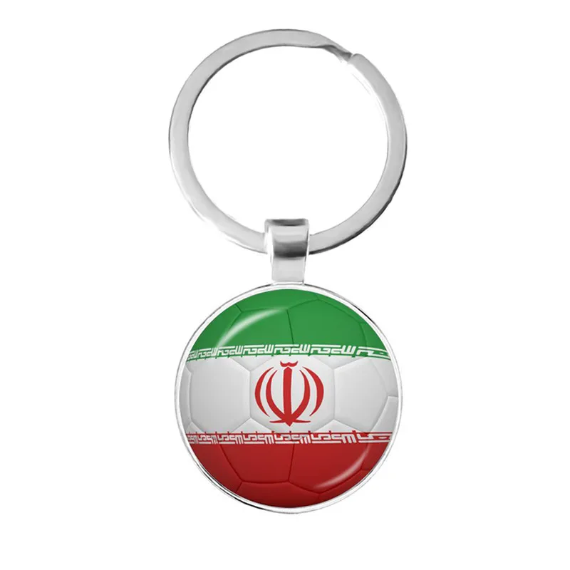 اليابان ، المملكة العربية السعودية ، أستراليا ، إيران ، المغرب ، كندا لكرة القدم نمط العلم الوطني الزجاج كابوشون المفاتيح التذكارية حلقة رئيسية هدية