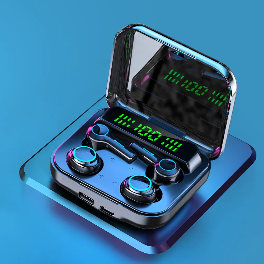 سماعة رأس بلوتوث M22 جديدة للزوجين موديل أربعة أزواج من شاشة ديجيتال تعمل باللمس رياضية لاسلكية مقاومة للماء TWS5.2