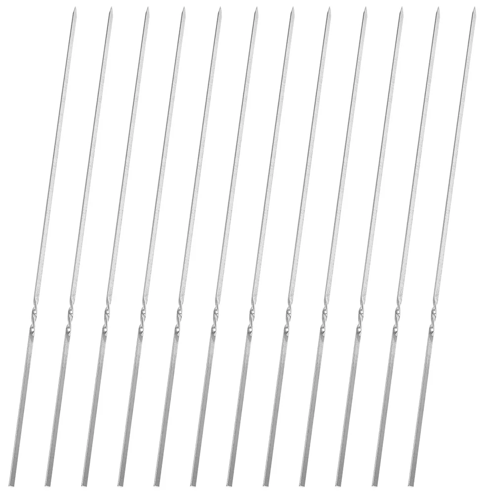 

20 Pcs Stainless Steel Skewers 30cm Long 3 5mm Wide Reusable BBQ Tools for Grilling Camping Picnic Party Metal Kebab Sticks