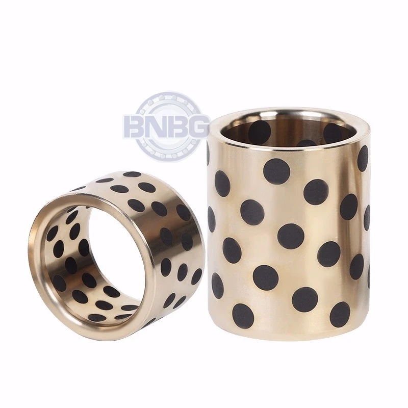 2PCS Bronze Bushing OD10 12 14 15 x ID8 9 10 11 mm Brass Graphite Oil-free Wearproof Copper Bearing Liner Industrial Machinery
