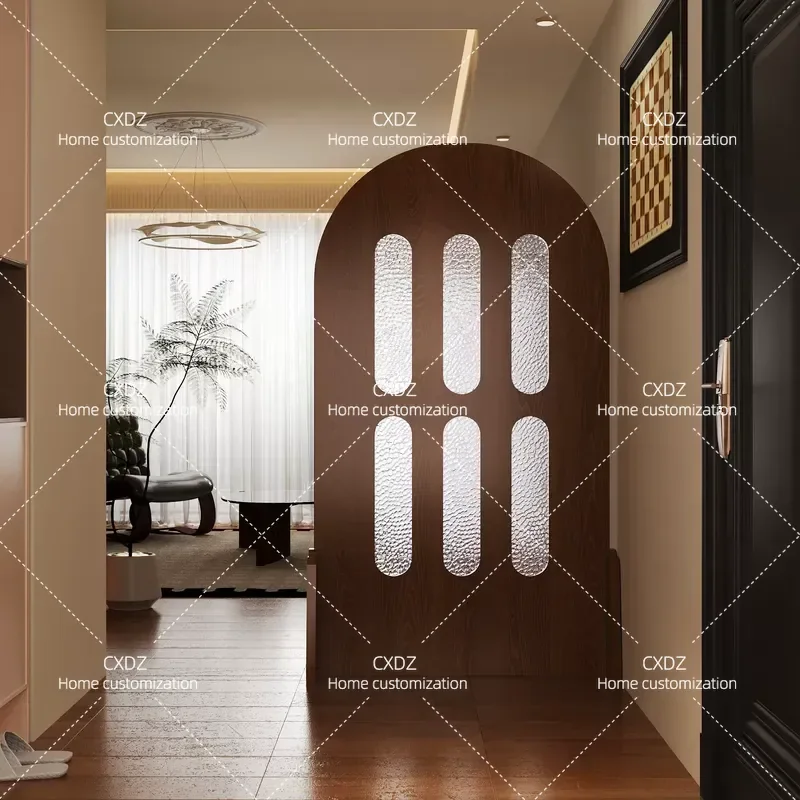 Modern Simple Foldable Mobile Room Divider Screen with Medieval Round Hollow Pattern Customizable Partition for Home