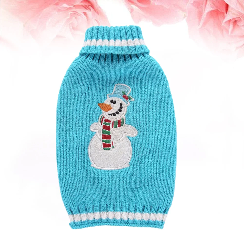 

1Pcs Fashion Blue Dog Sweater Christmas Snowman Design Warm Pet Clothes Size Xxs Party Outfit Outdoor Walking Jogging