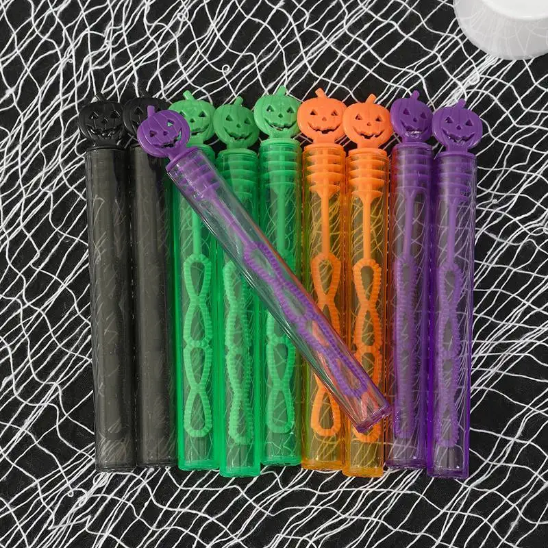 10/20pcs Halloween Pumpkin Bubble Wands Soap Bottle Tube Halloween Party Gifts for Kids 2025 Horror Halloween Party Supplies