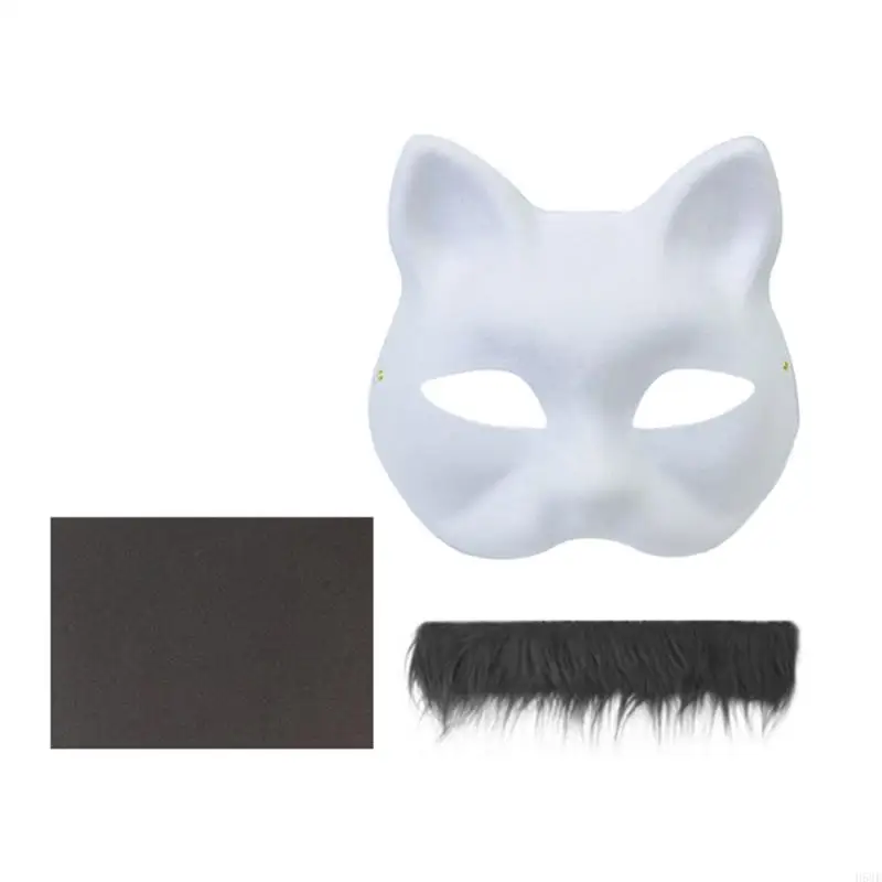 H58E Mask Mask Set Cats Mask Halloween Foxes Mask Mask Maskerade Mask
